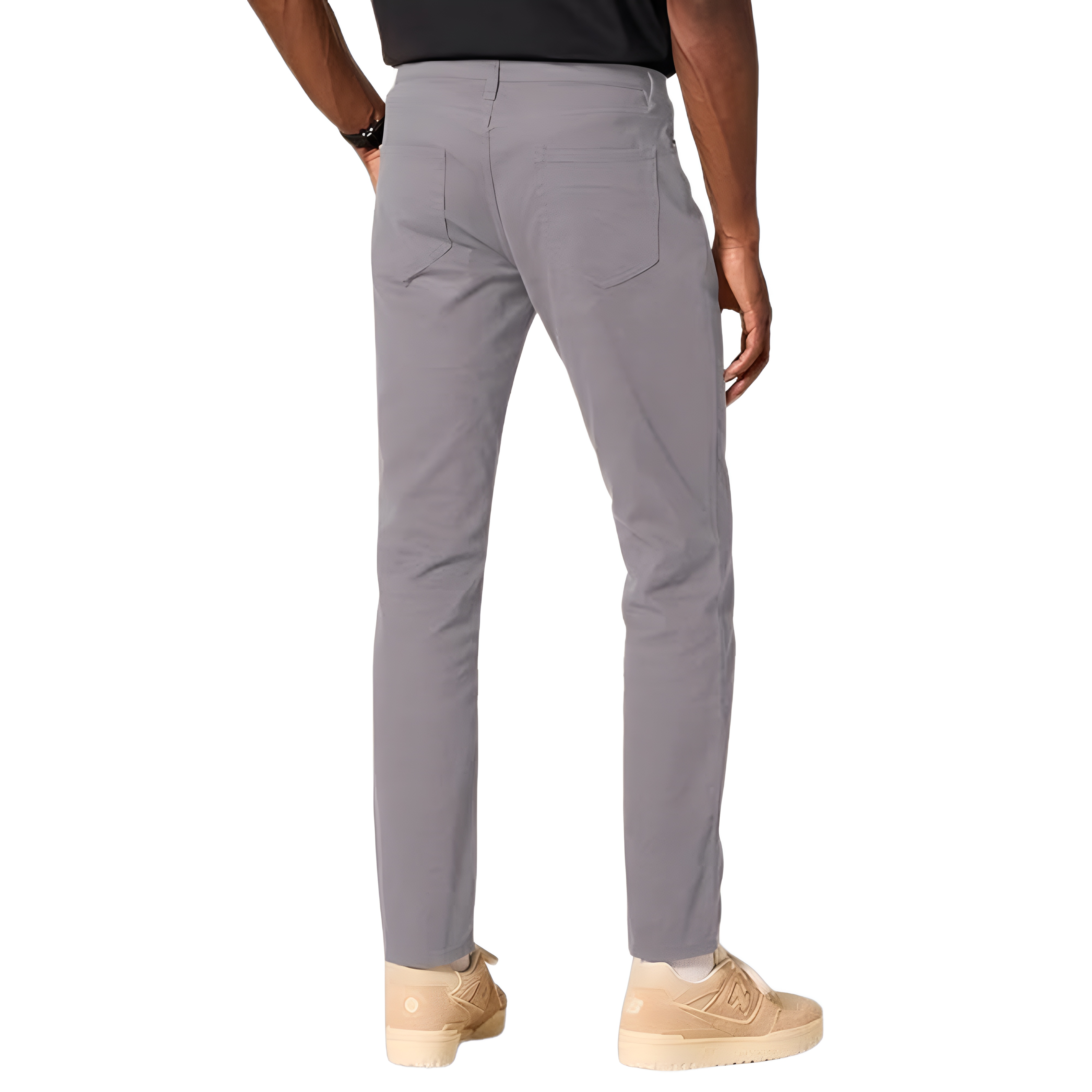 Stretch Twill Slim Fit Casual Pants With Five Pocket Design For Men – side profile view