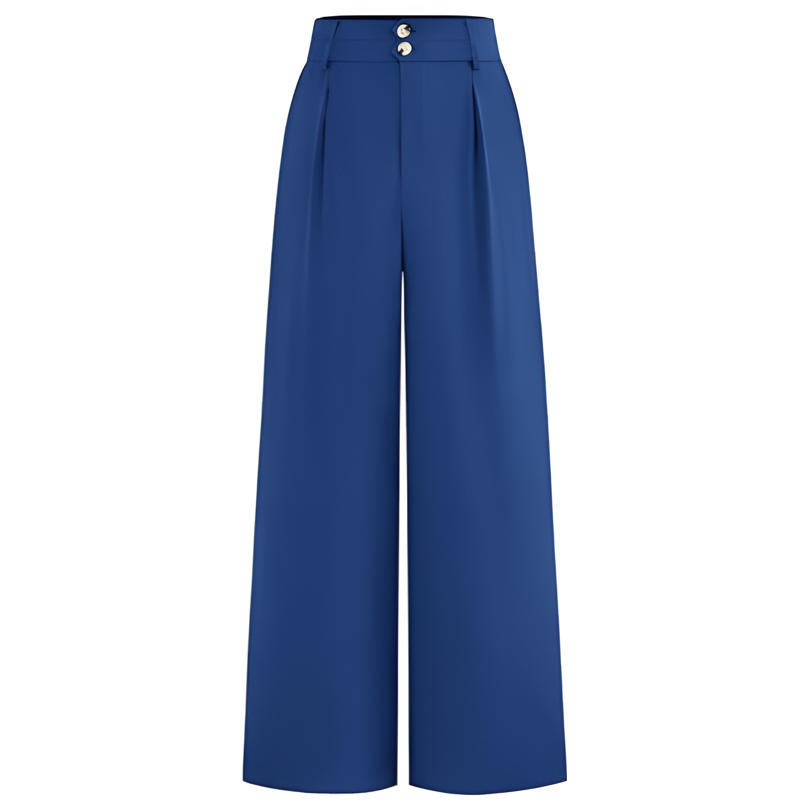 Wide Fit High Rise Button Pleated Trousers For Women  – fabric detail close-up
