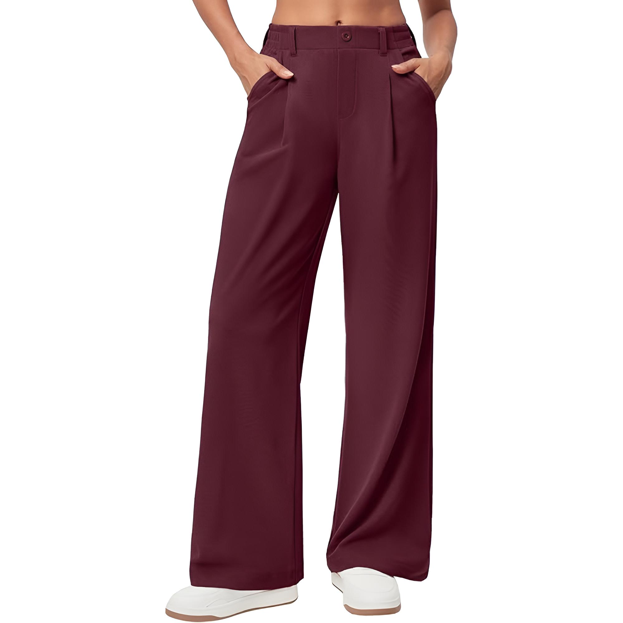 Casual And Comfortable Wide Fit Stretchy Work Pants For Women  – lifestyle view 11