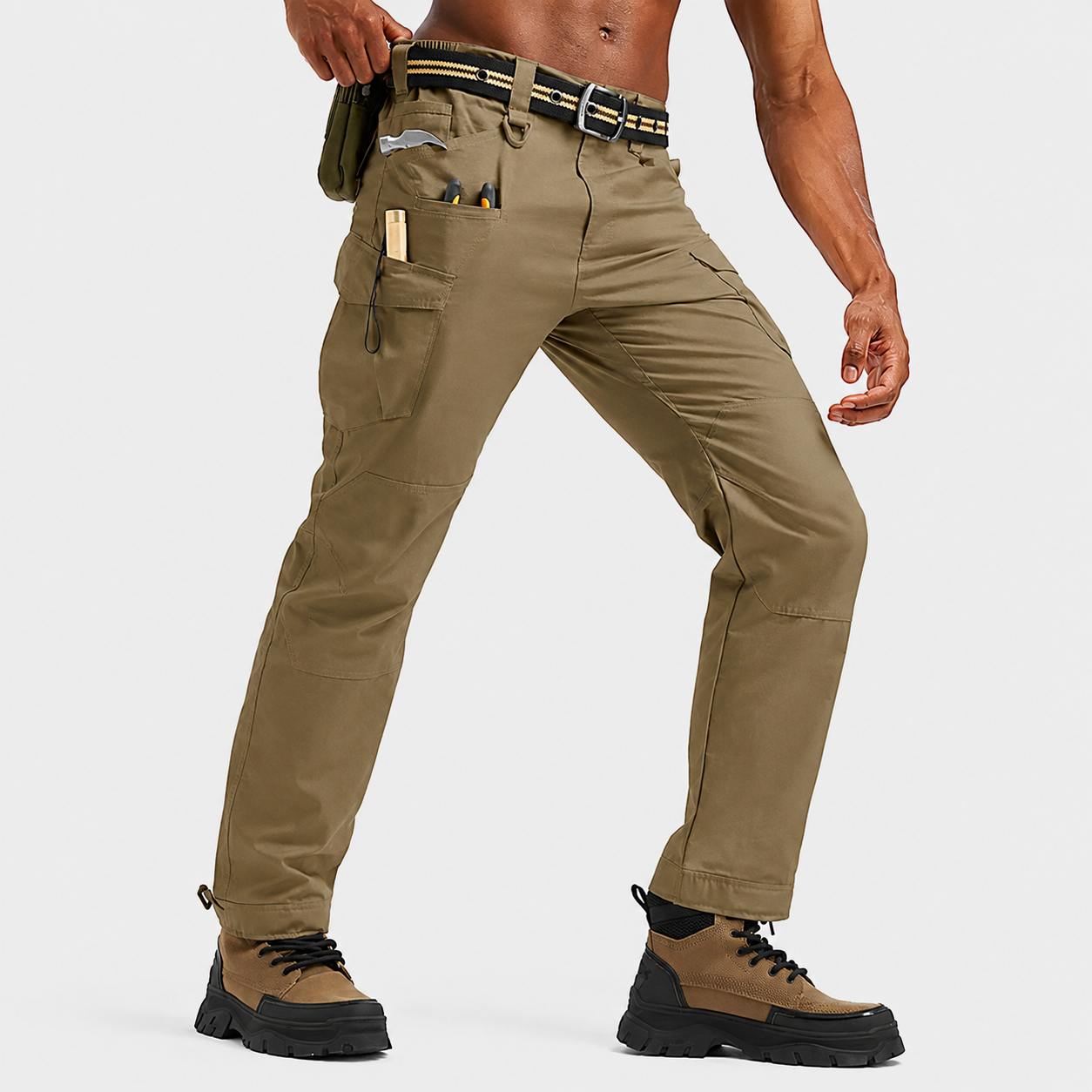 Lightweight Tactical Cargo Work Pants With 10 Utility Pockets For Men