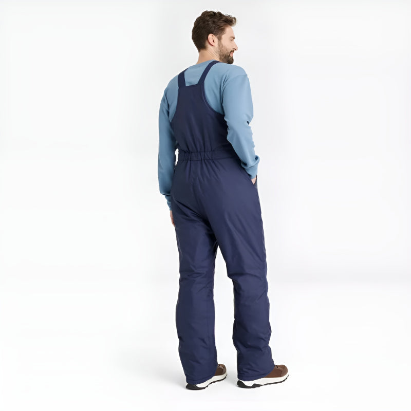 Wind Resistant Bib Pants With Adjustable Straps – side profile view