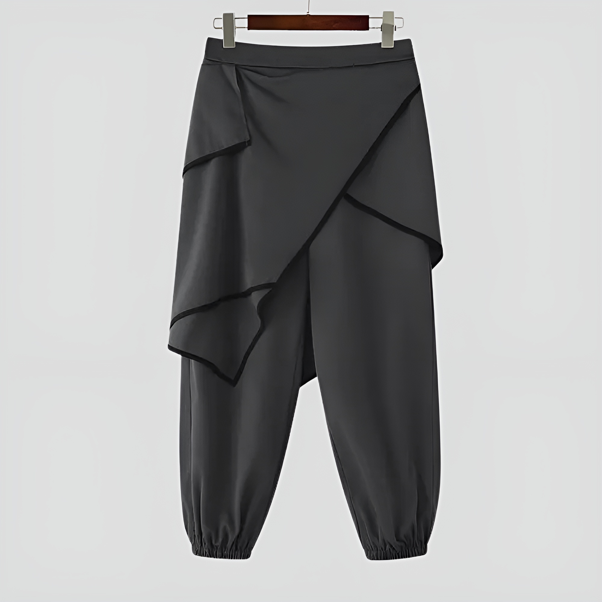 All Season Samurai Style Skirted Harem Jogger Pants – waistband detail