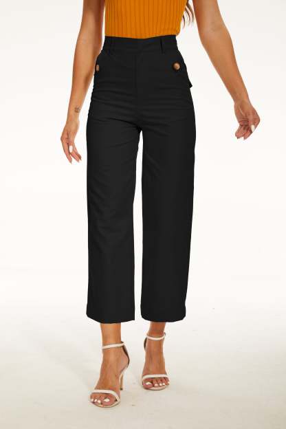 Stretch Twill Cropped Wide Leg Pant-My Comfy Pant