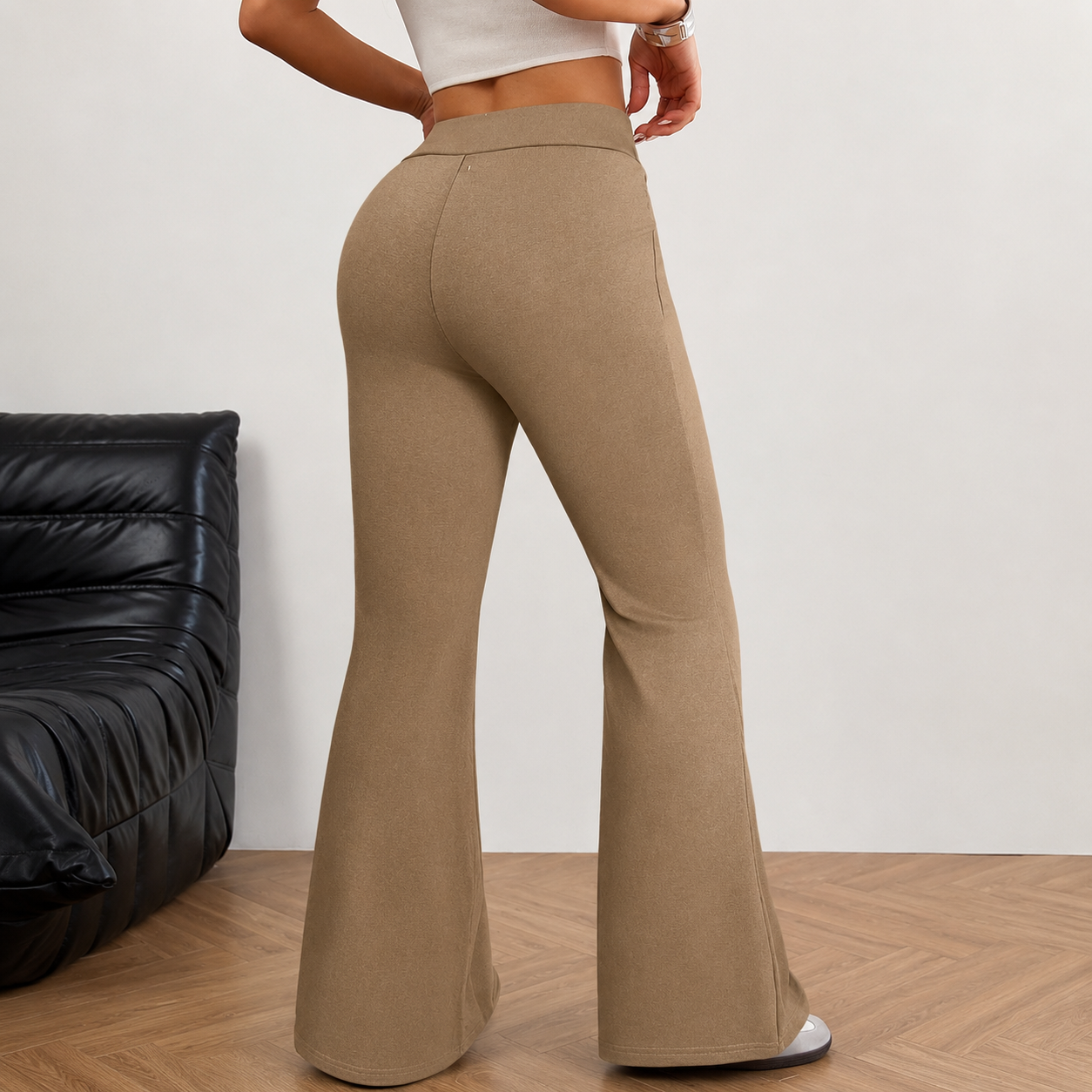 Casual Flared Embroidered Sweatpants With Drawstring For Women