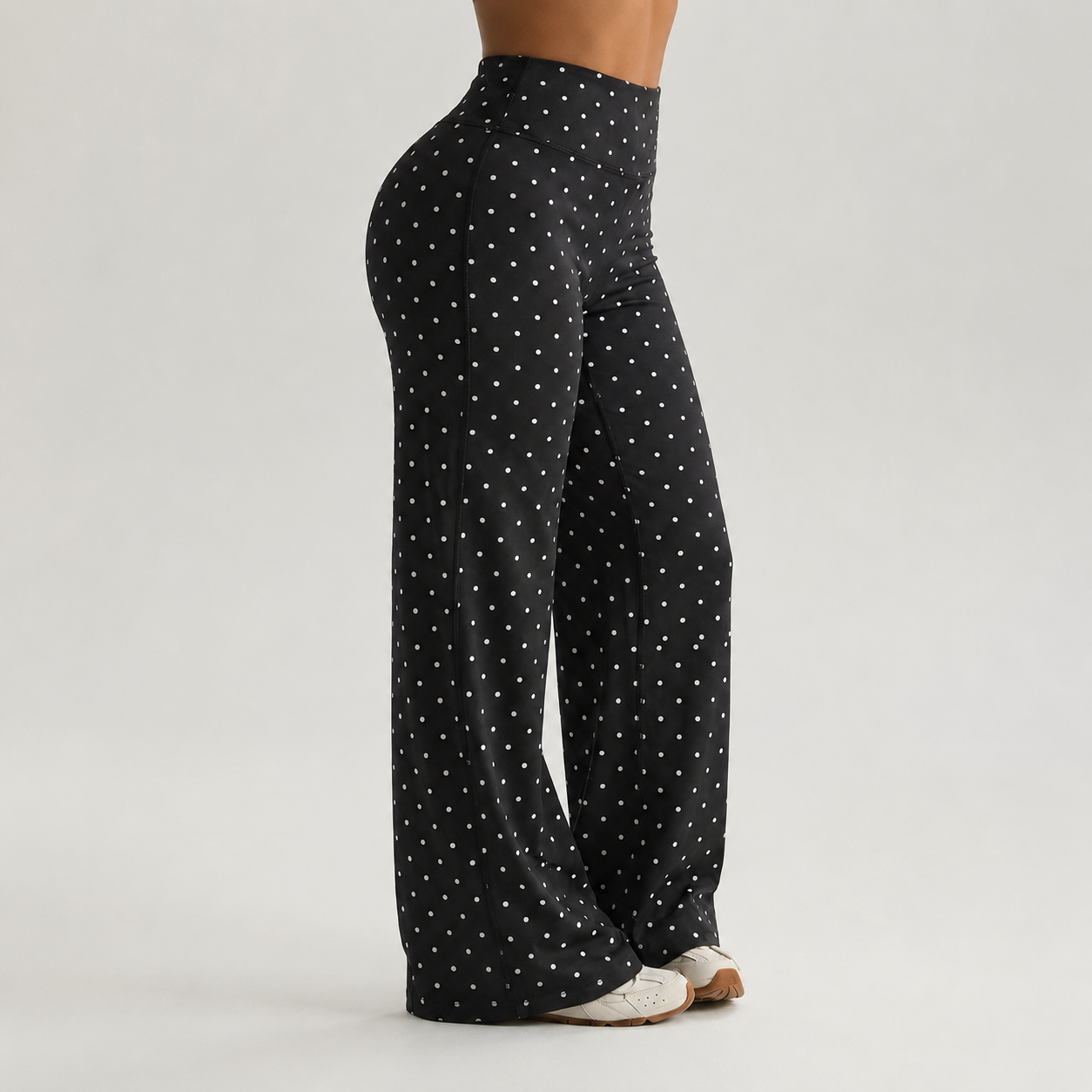 High Elastic Knit Fabric Casual Sports Flare Pants Leggings