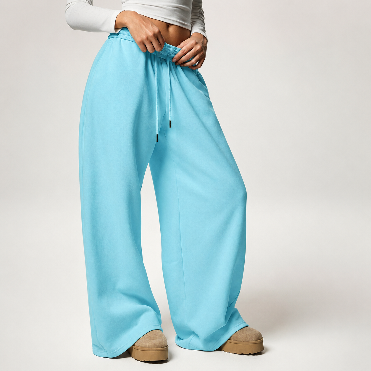 Thermal Lined High Waisted Loose Sweatpants