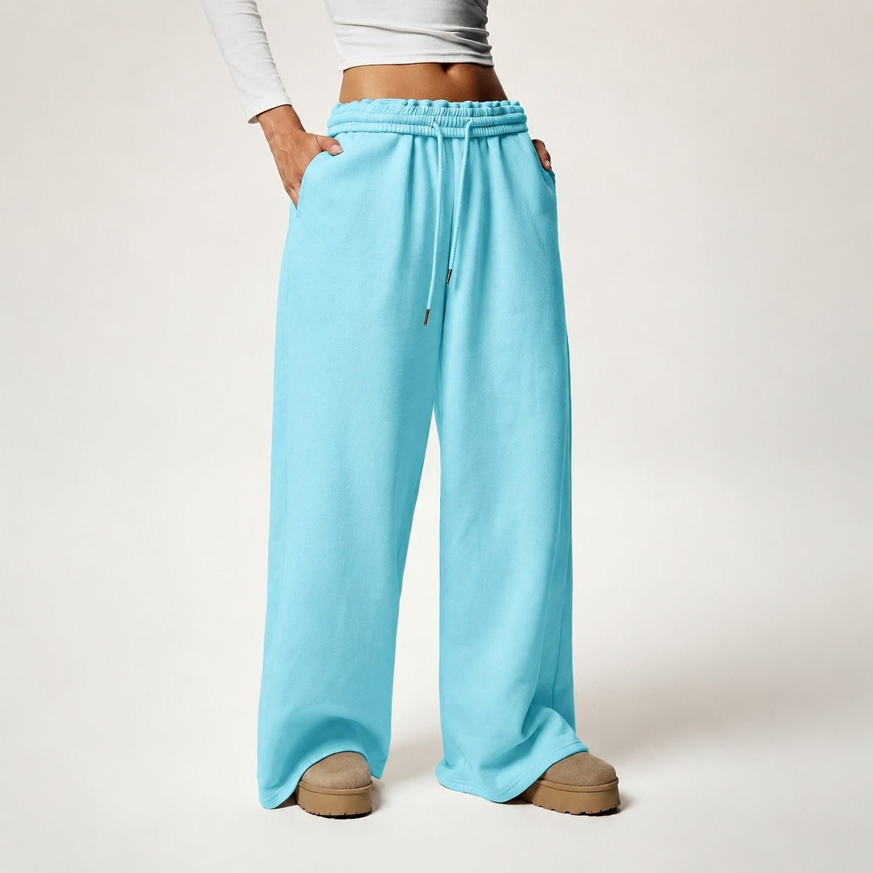 Thermal Lined High Waisted Loose Sweatpants