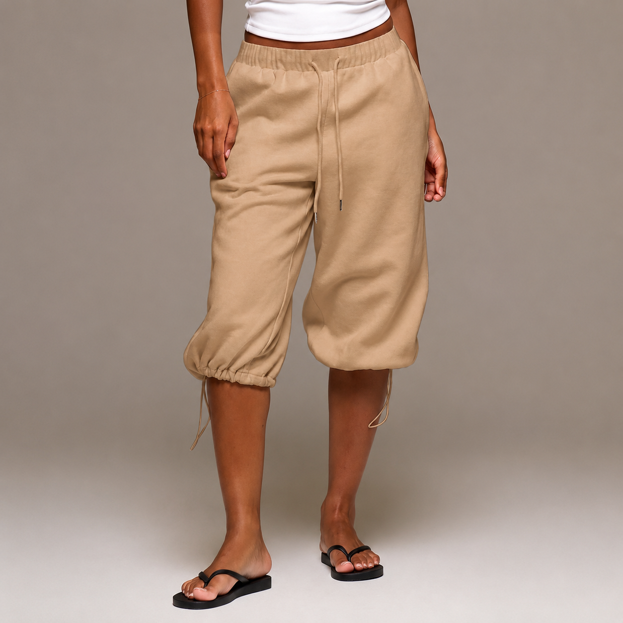 Low Rise Adjustable Toggle Casual Joggers For Women