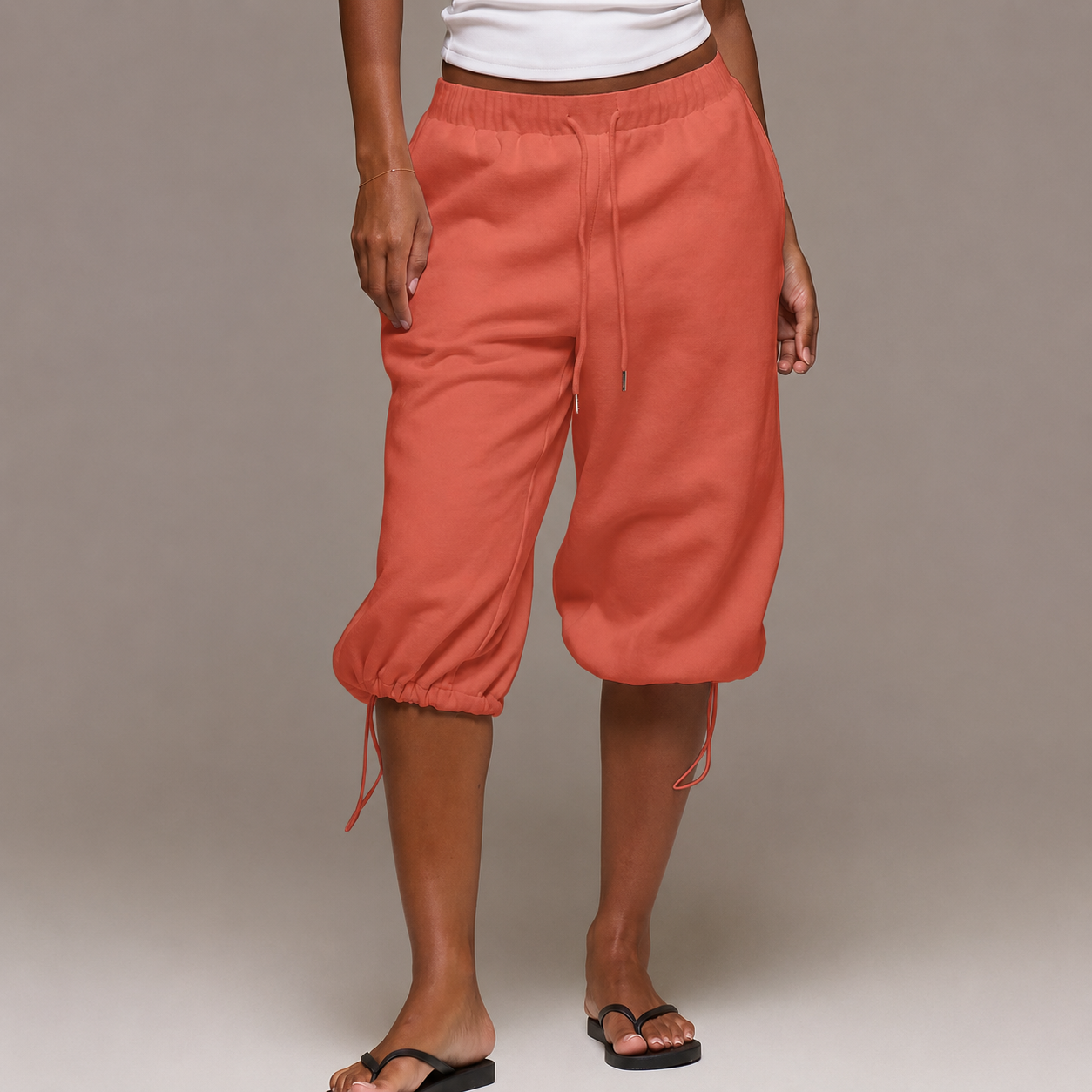 Low Rise Adjustable Toggle Casual Joggers For Women