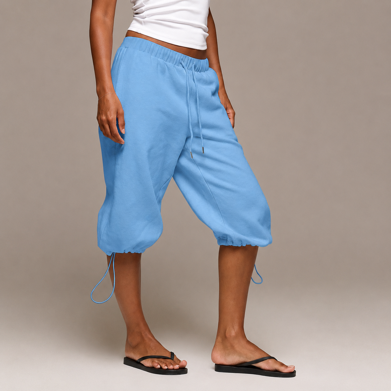 Low Rise Adjustable Toggle Casual Joggers For Women