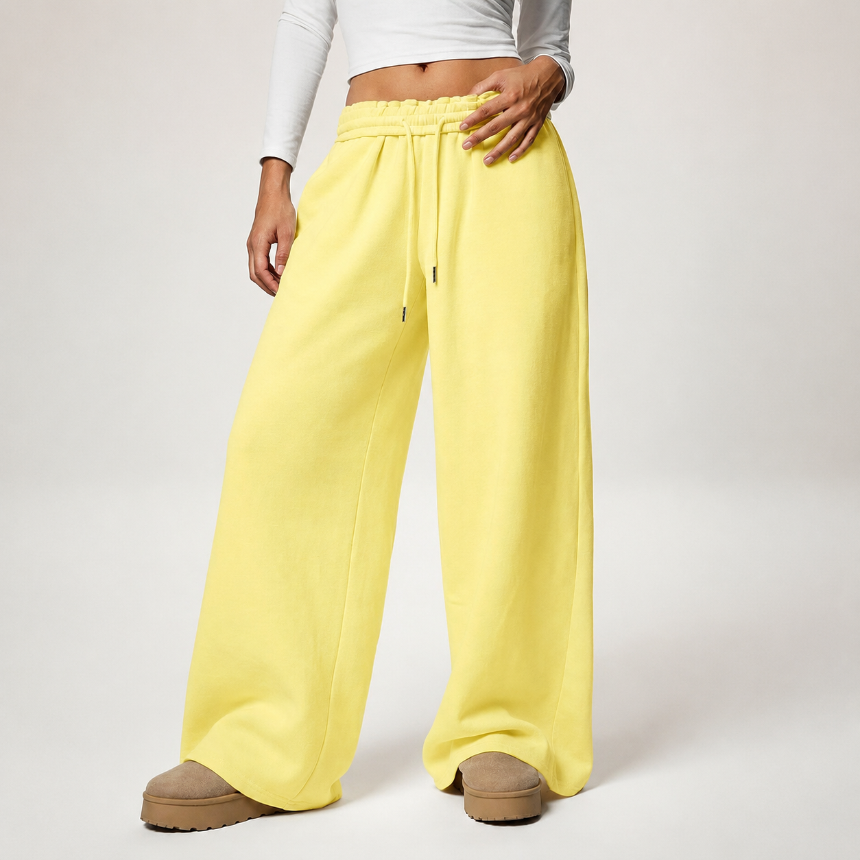 Thermal Lined High Waisted Loose Sweatpants