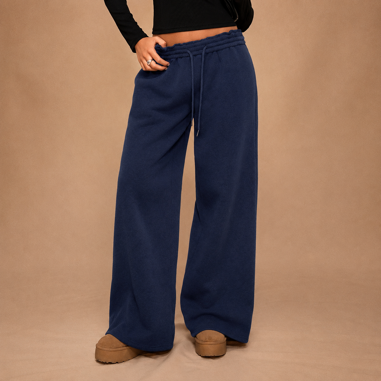 Thermal Lined High Waisted Loose Sweatpants