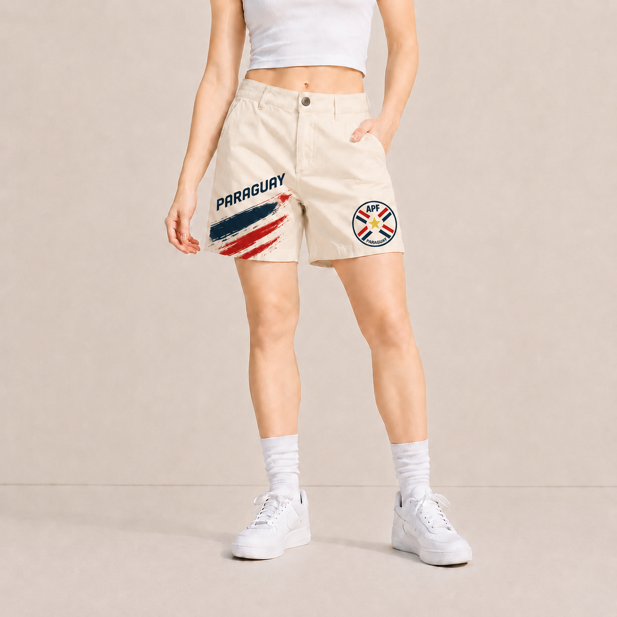 World Cup 2026 Paraguay Football Fan Printed Twill Shorts