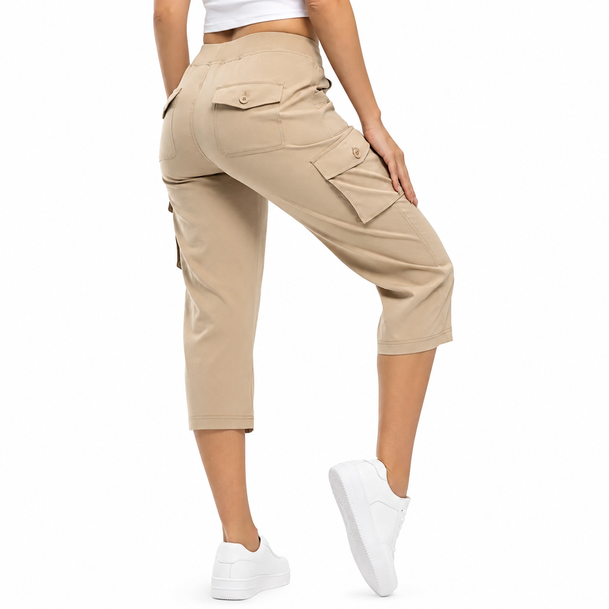 Lightweight Hiking Quick Dry Cargo Capri Pants With 6 Pockets