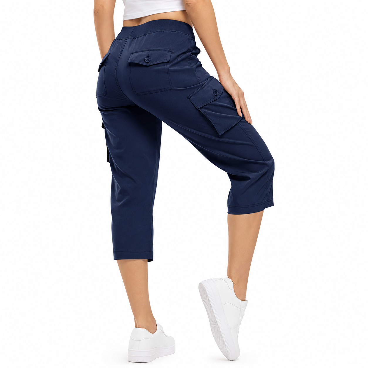 Lightweight Hiking Quick Dry Cargo Capri Pants With 6 Pockets