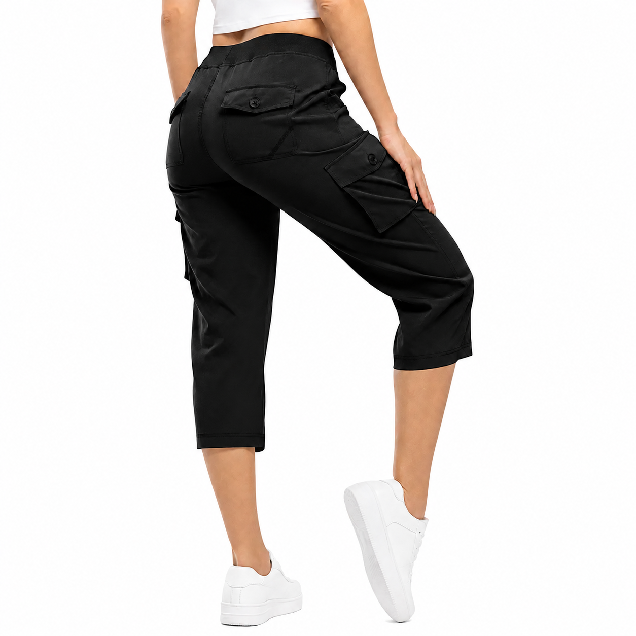 Lightweight Hiking Quick Dry Cargo Capri Pants With 6 Pockets