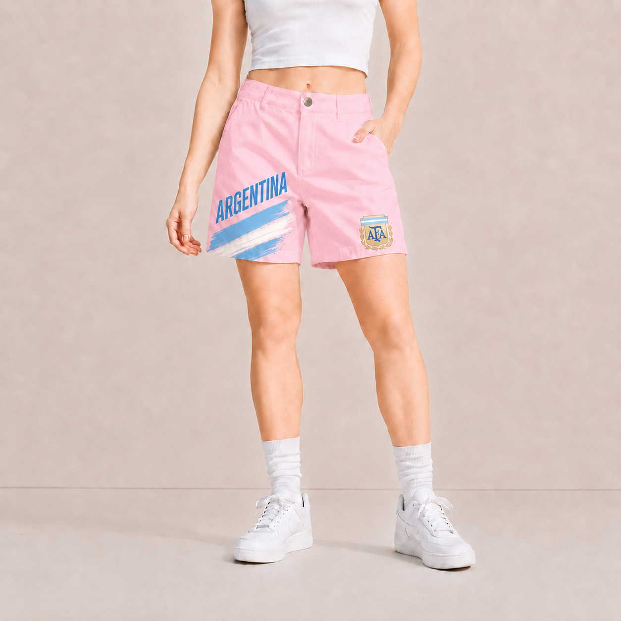 World Cup 2026 Argentina Football Fan Printed Twill Shorts