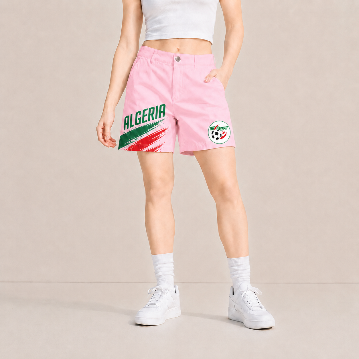 World Cup 2026 Algeria Football Fan Printed Twill Shorts