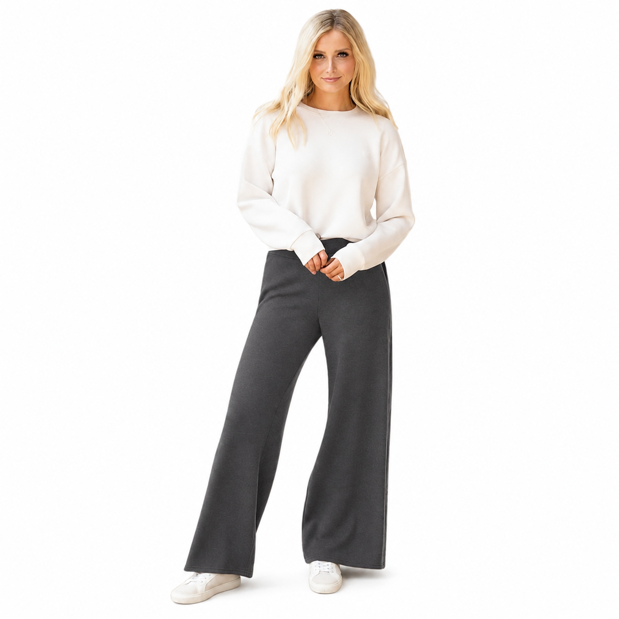 Pack Of 3 Wide Fit High Rise Pants Pockets For Women
