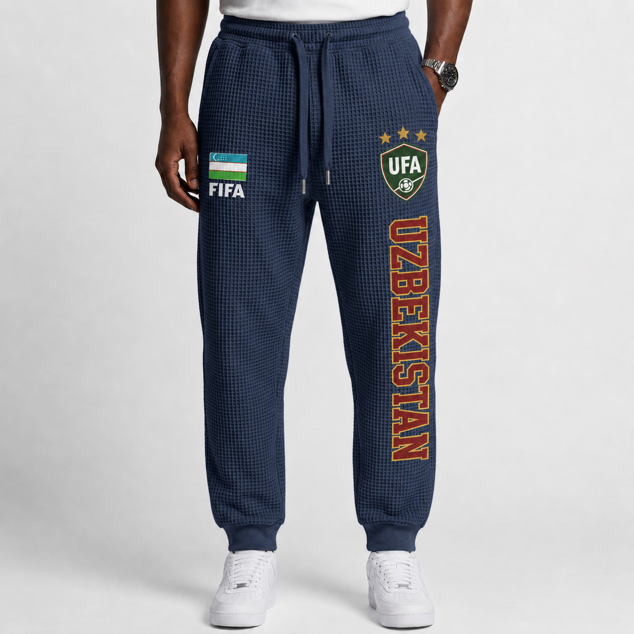 FIFA 2026 Uzbekistan Printed Waffle Football Fan Pants