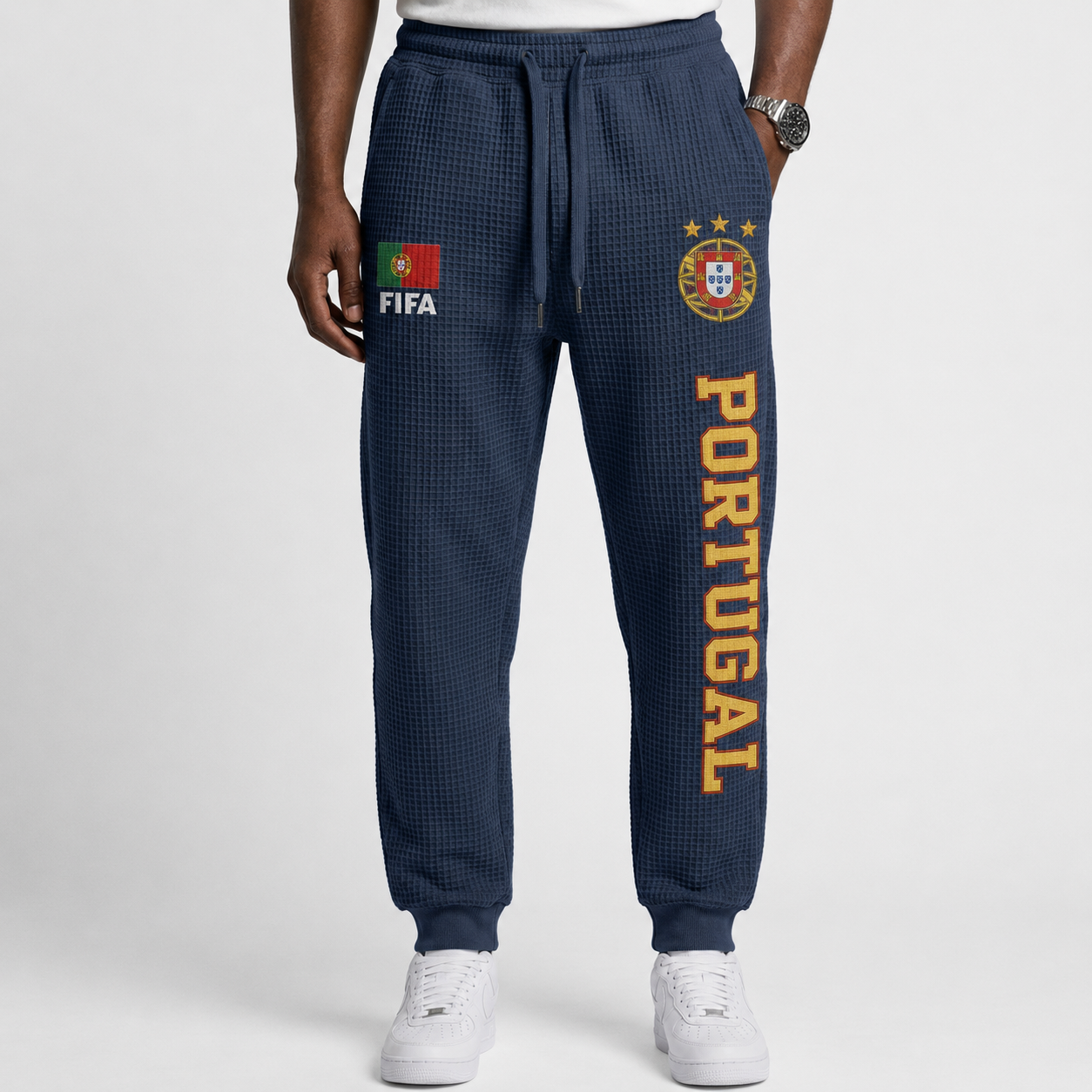 FIFA 2026 Portugal Printed Waffle Football Fan Pants