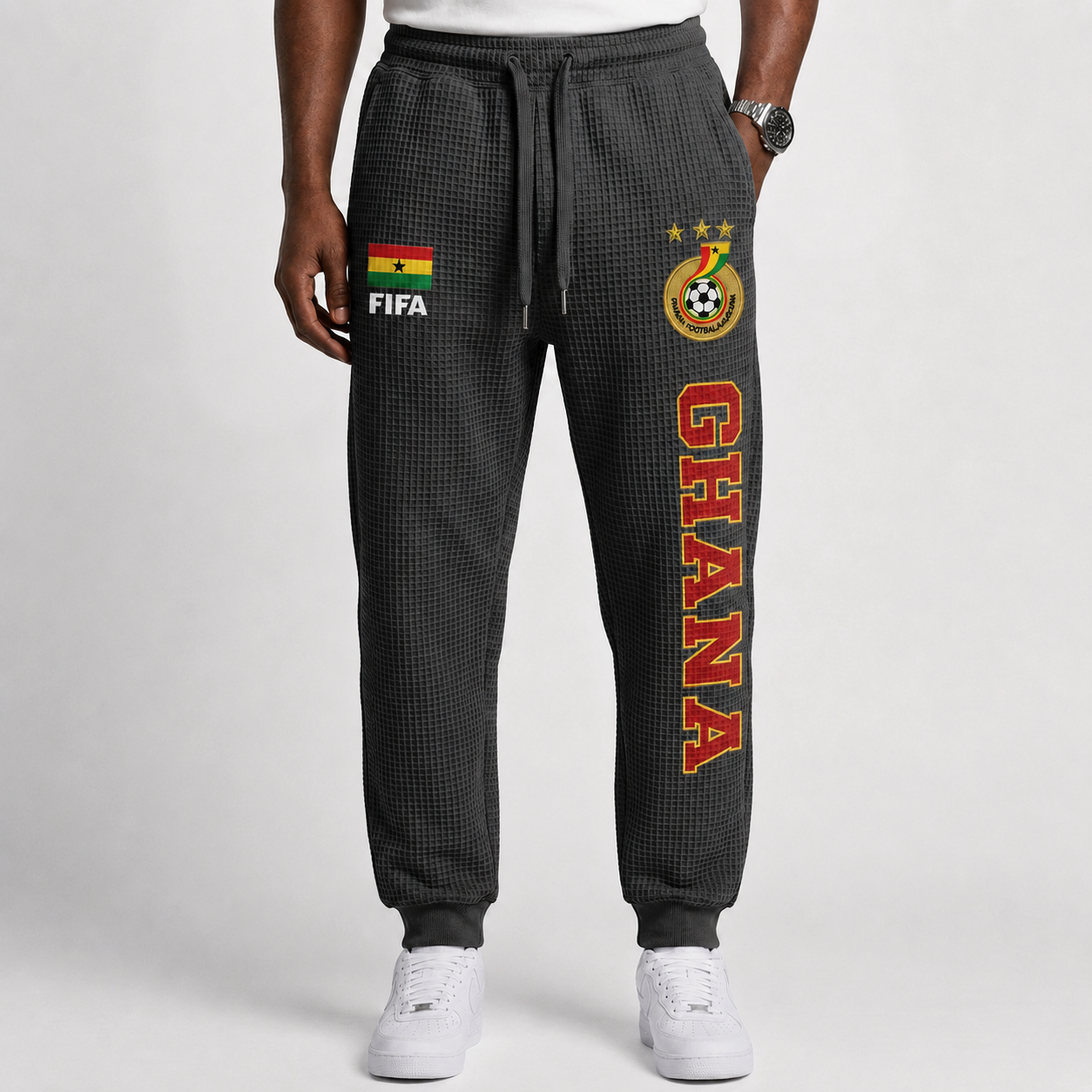 FIFA 2026 Ghana Printed Waffle Football Fan Pants