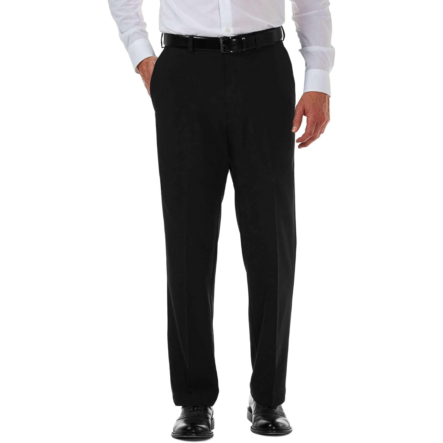 Classic Fit Golf Pants With Stretch Comfort And Flat Front Style For Men – model wearing view