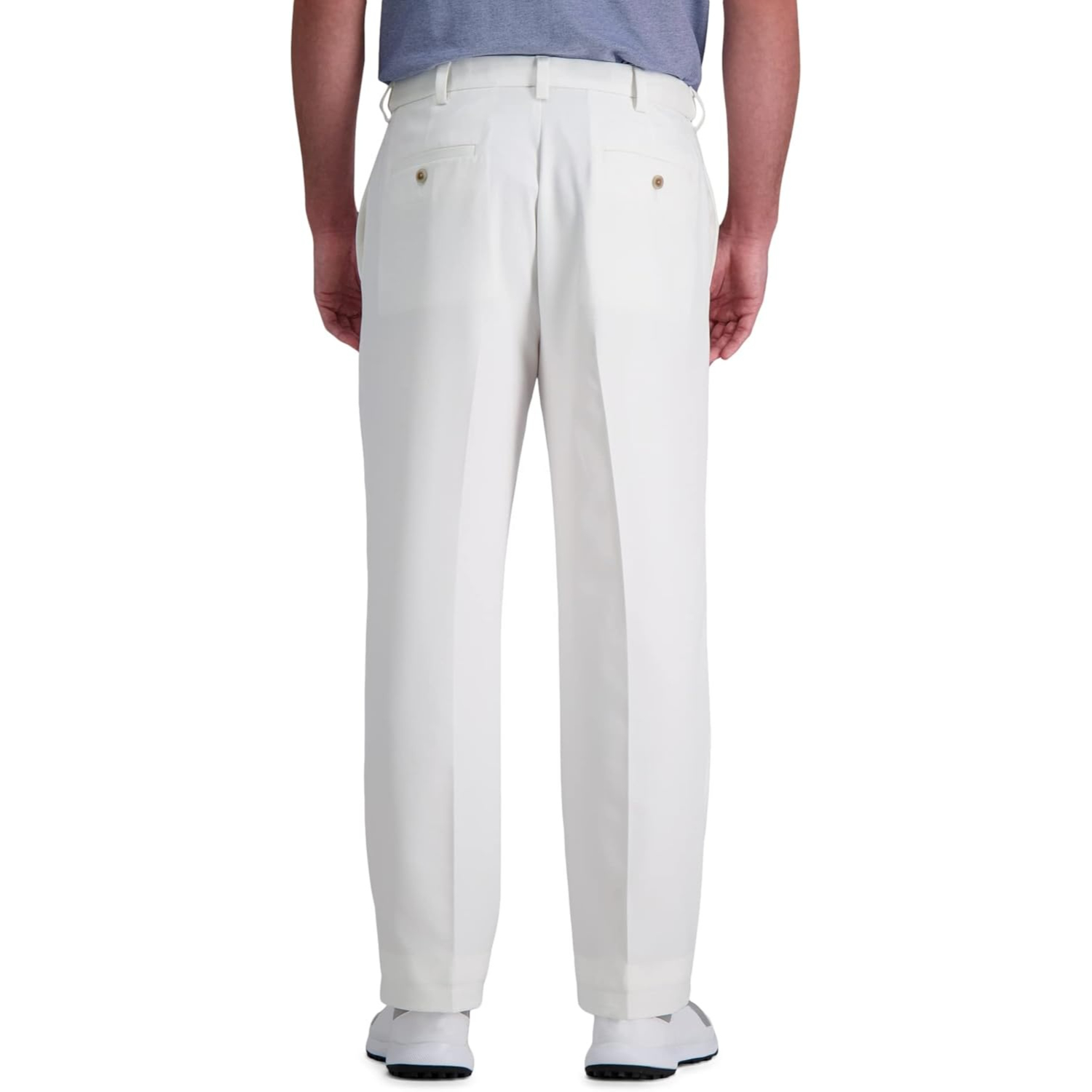 Classic Fit Golf Pants With Stretch Comfort And Flat Front Style For Men – side profile view