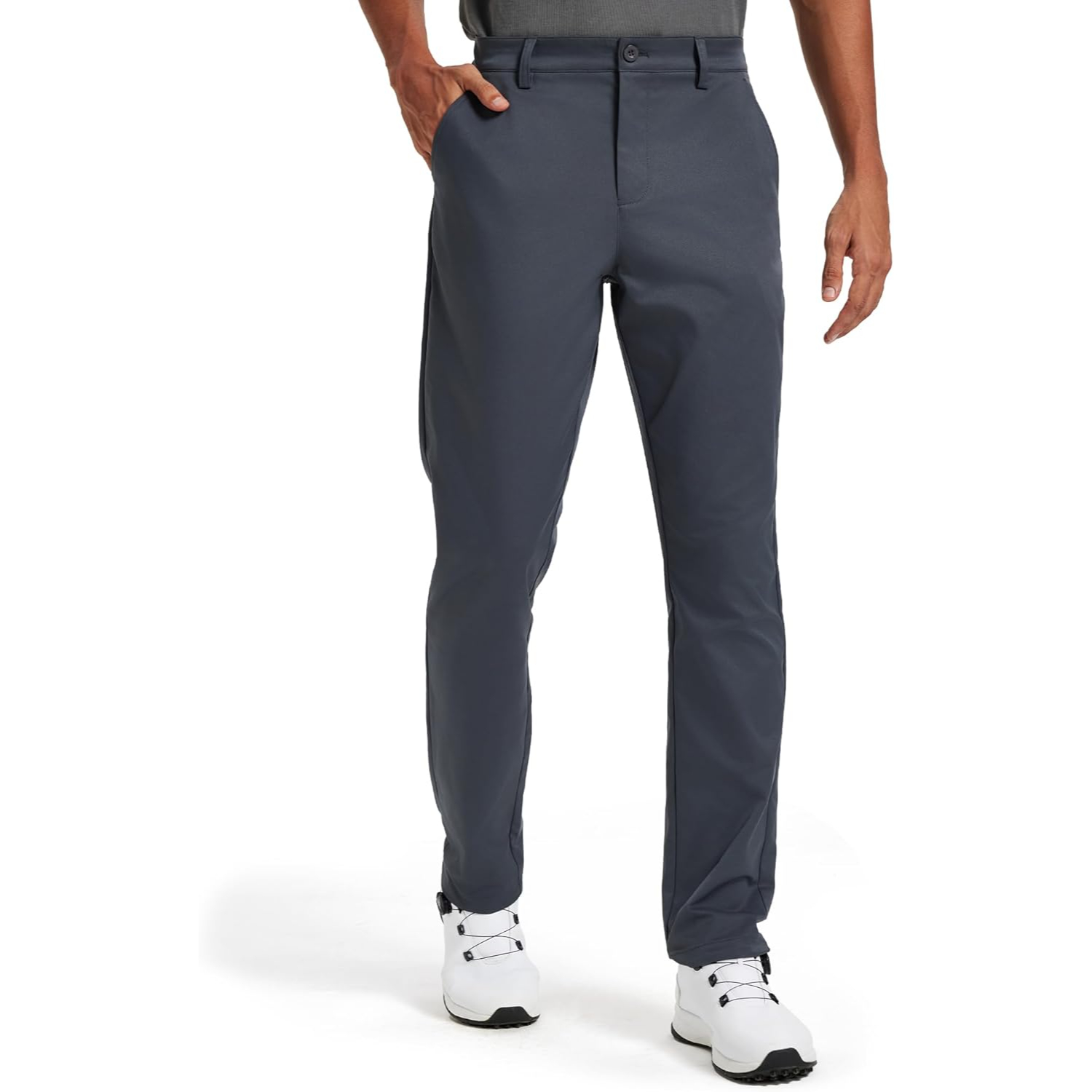 Classic Fit Golf Pants With Stretch Comfort For Men – full length outfit view