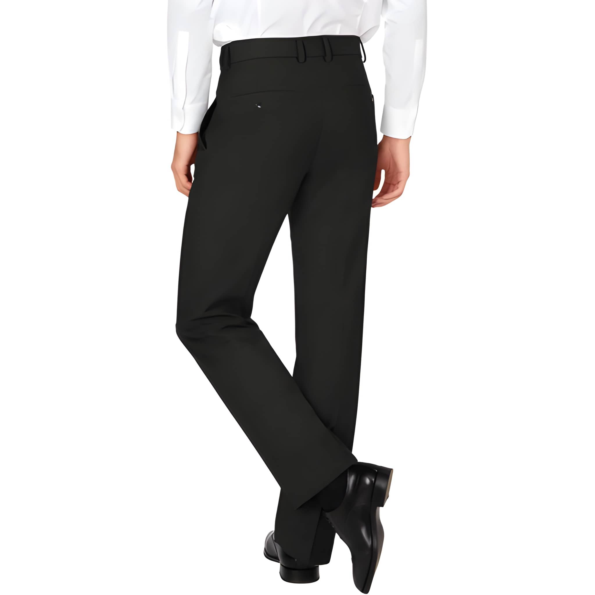 Classic Flat Front Formal Style Trousers For Men – side profile view