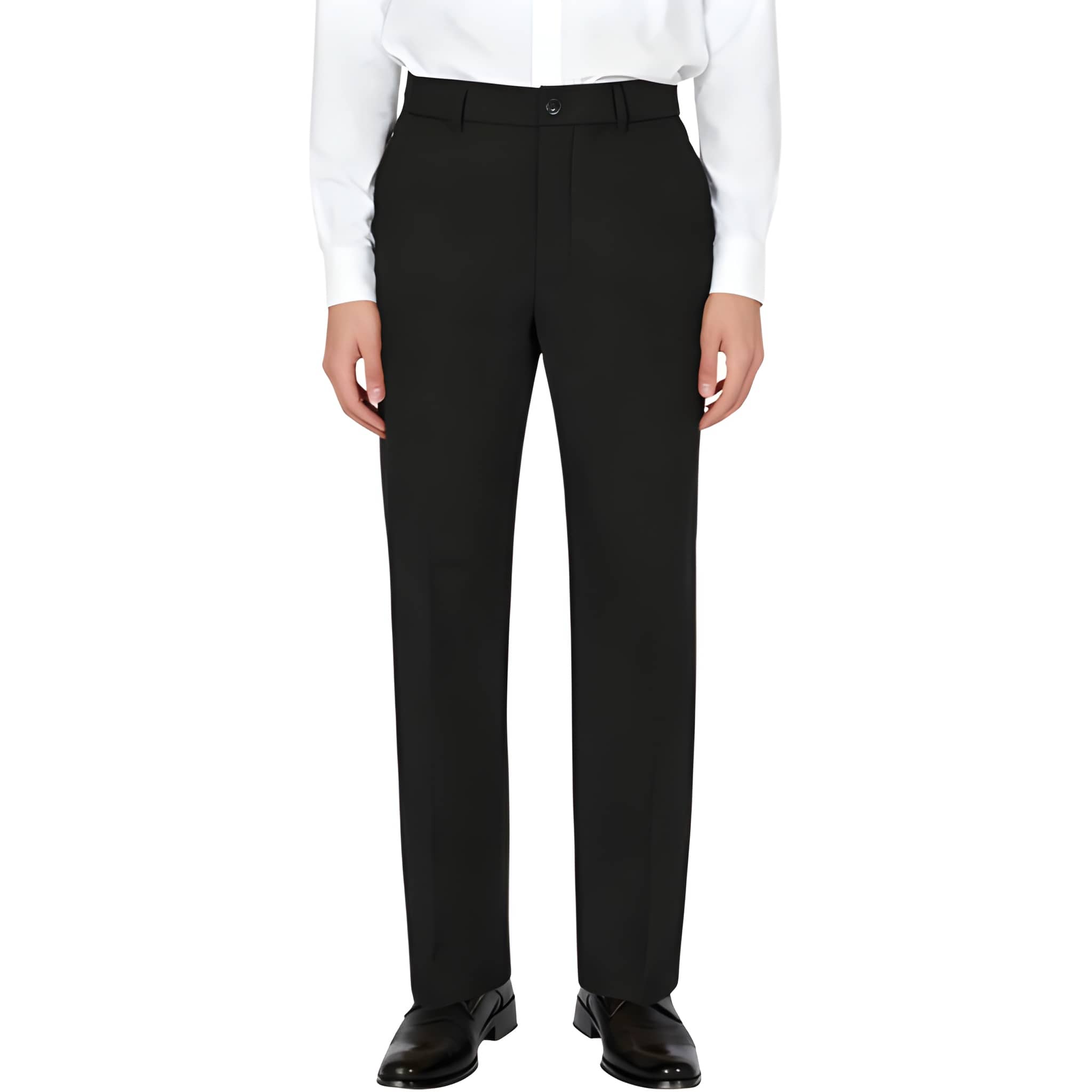 Classic Flat Front Formal Style Trousers For Men – women's cargo pants front view