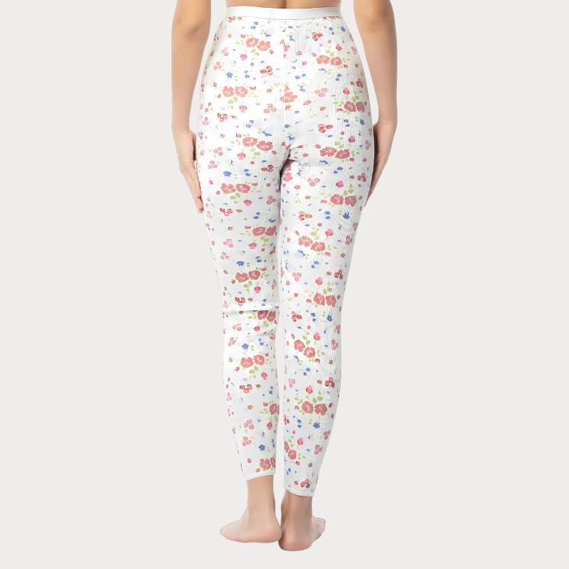 Combed Cotton Raschel Knit Thermals Underwear Long Pant For Women