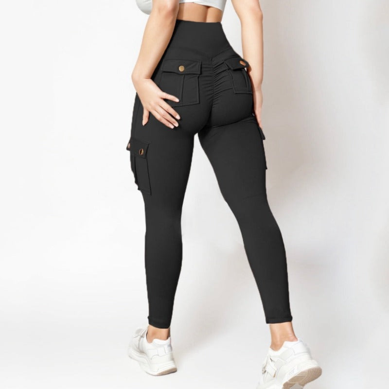 Comfy Curve Enhancing Cargo Leggings – women's cargo pants front view