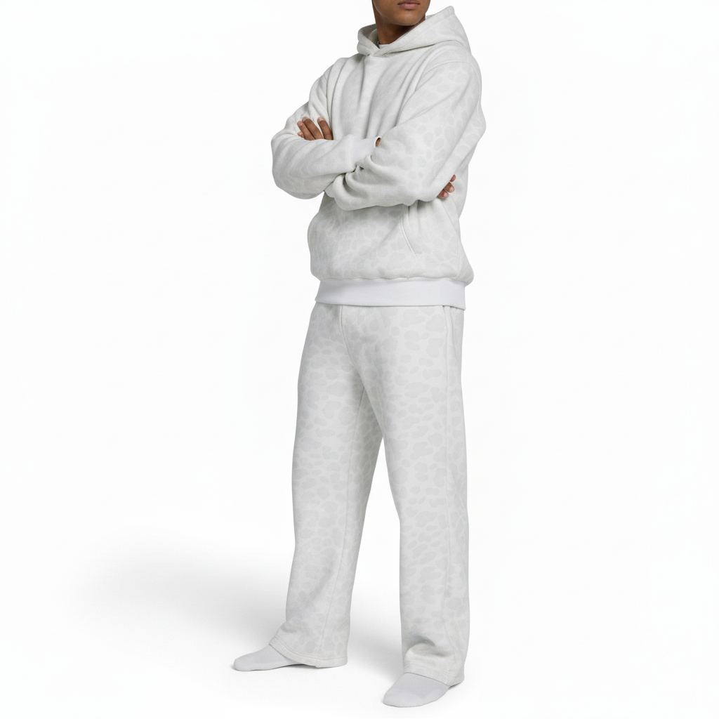 Cozy Leopard Print Sweatpants – side profile view