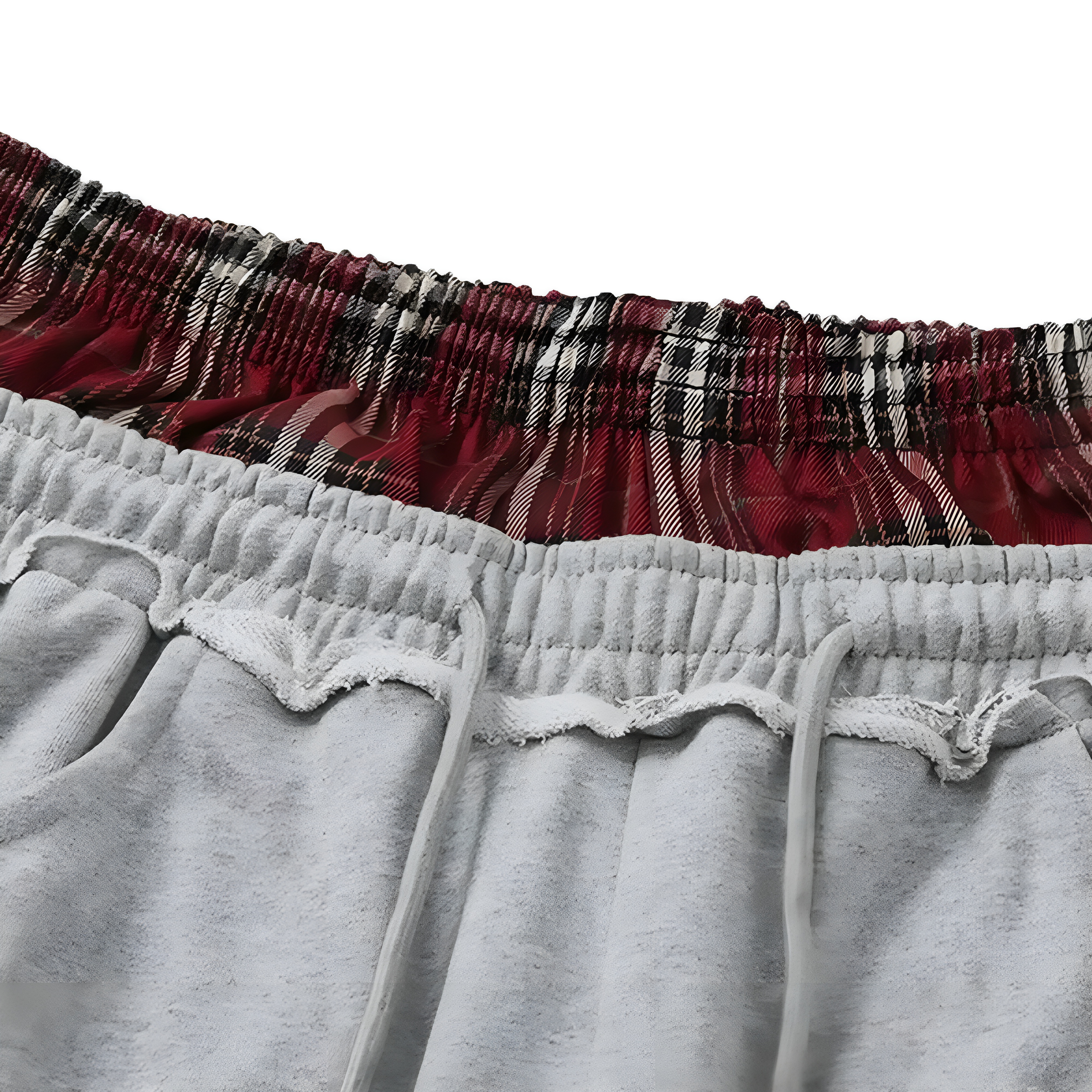 Double Layer Plaid Sweatpants With Patchwork For Women – full length outfit view