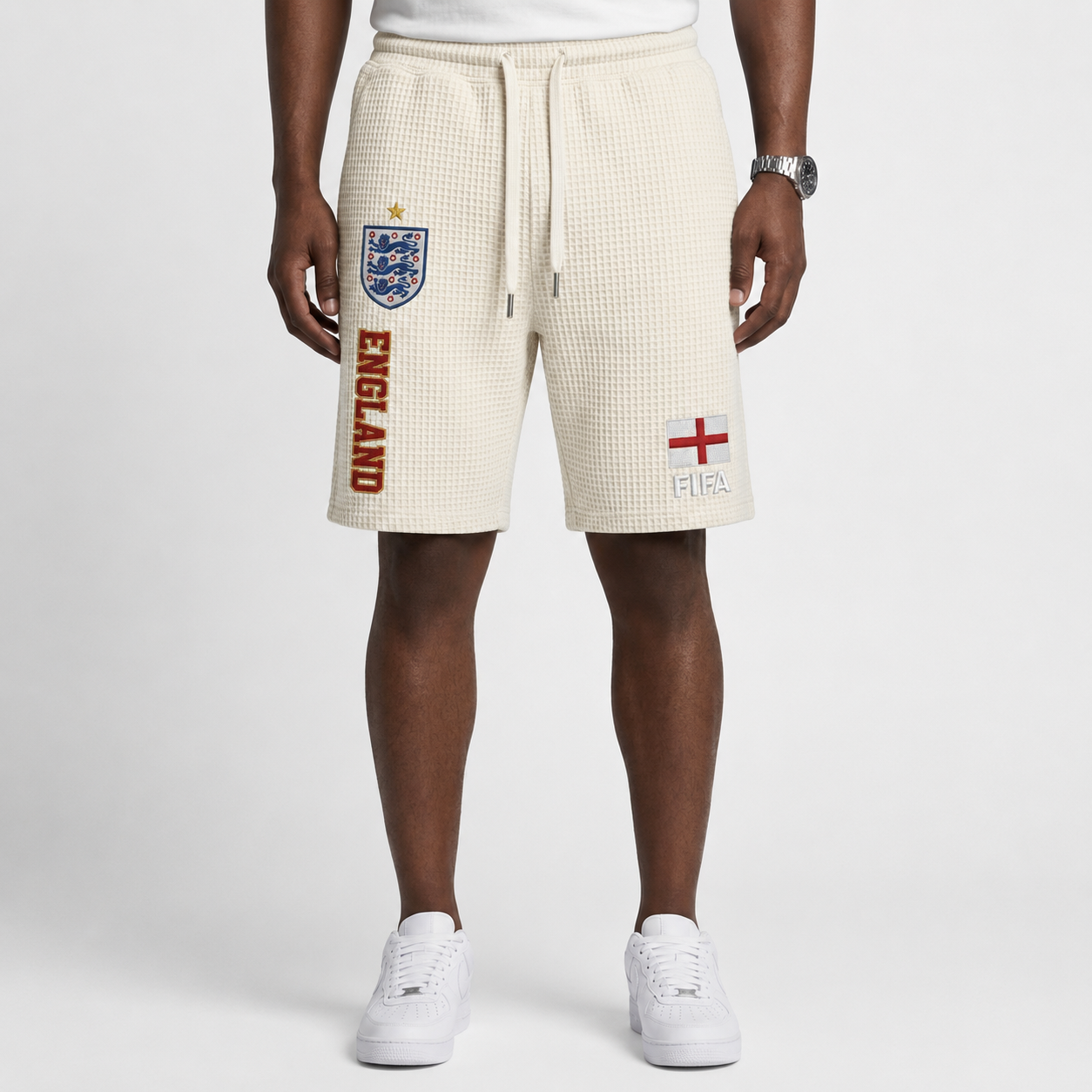 FIFA 2026 England Printed Waffle Football Fan Shorts
