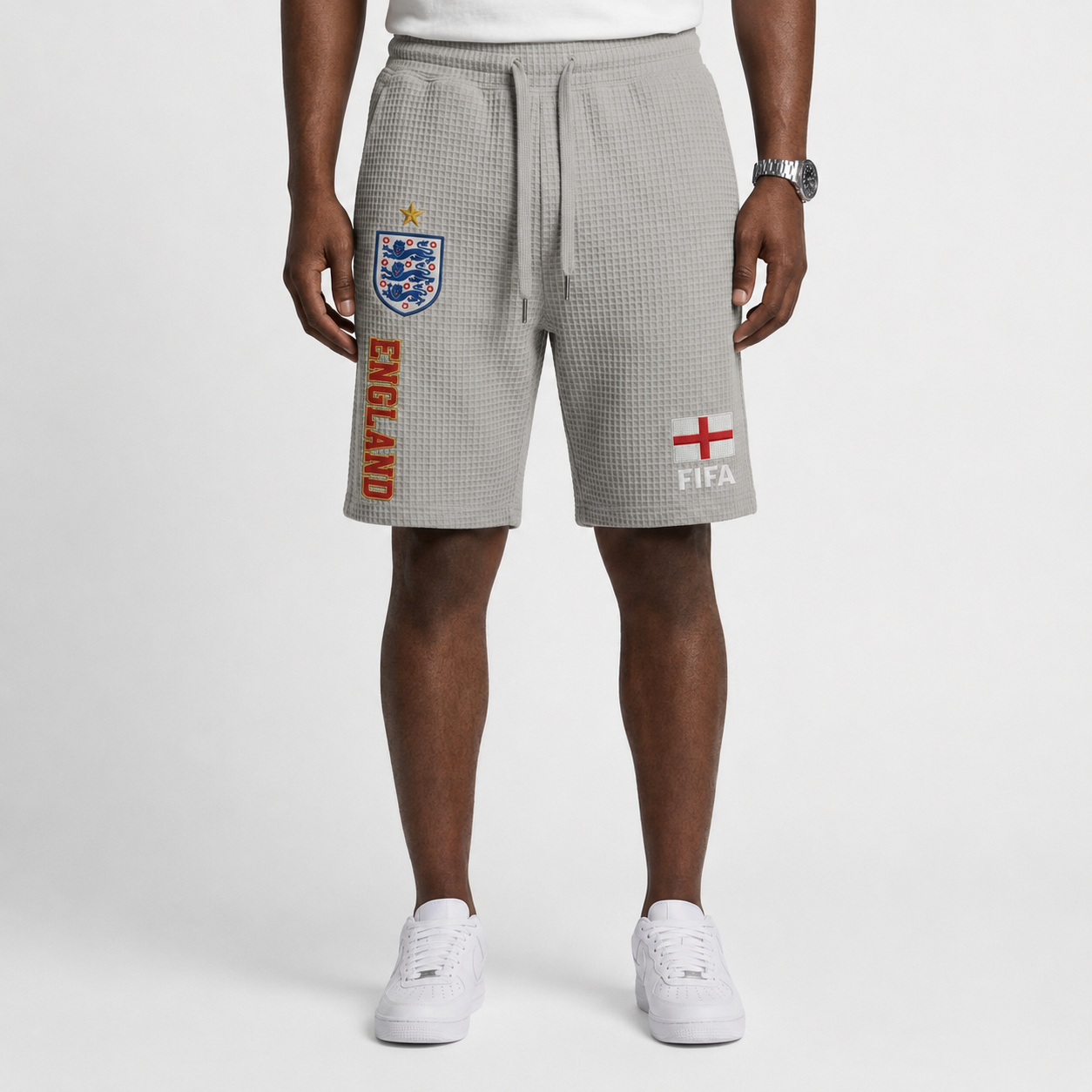 FIFA 2026 England Printed Waffle Football Fan Shorts