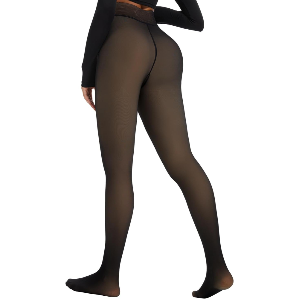 Fleece Lined Sheer Thermal Tights For WomenFleece Lined Sheer Thermal Tights For Women - Image 2