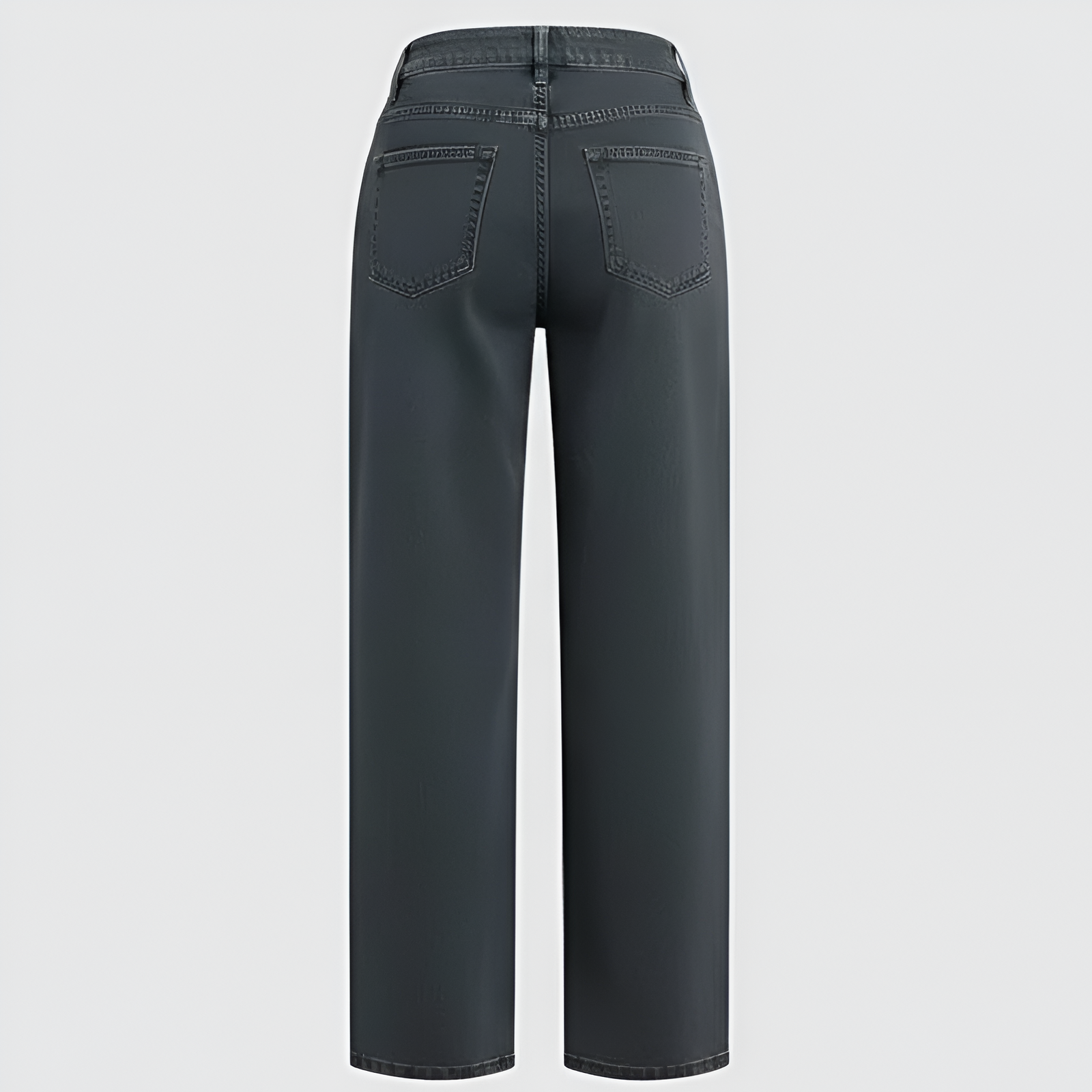 Solid Seam Front Mid Rise Straight Leg Pants Mid Rise Stretch Fabric Casual Trousers - Image 7