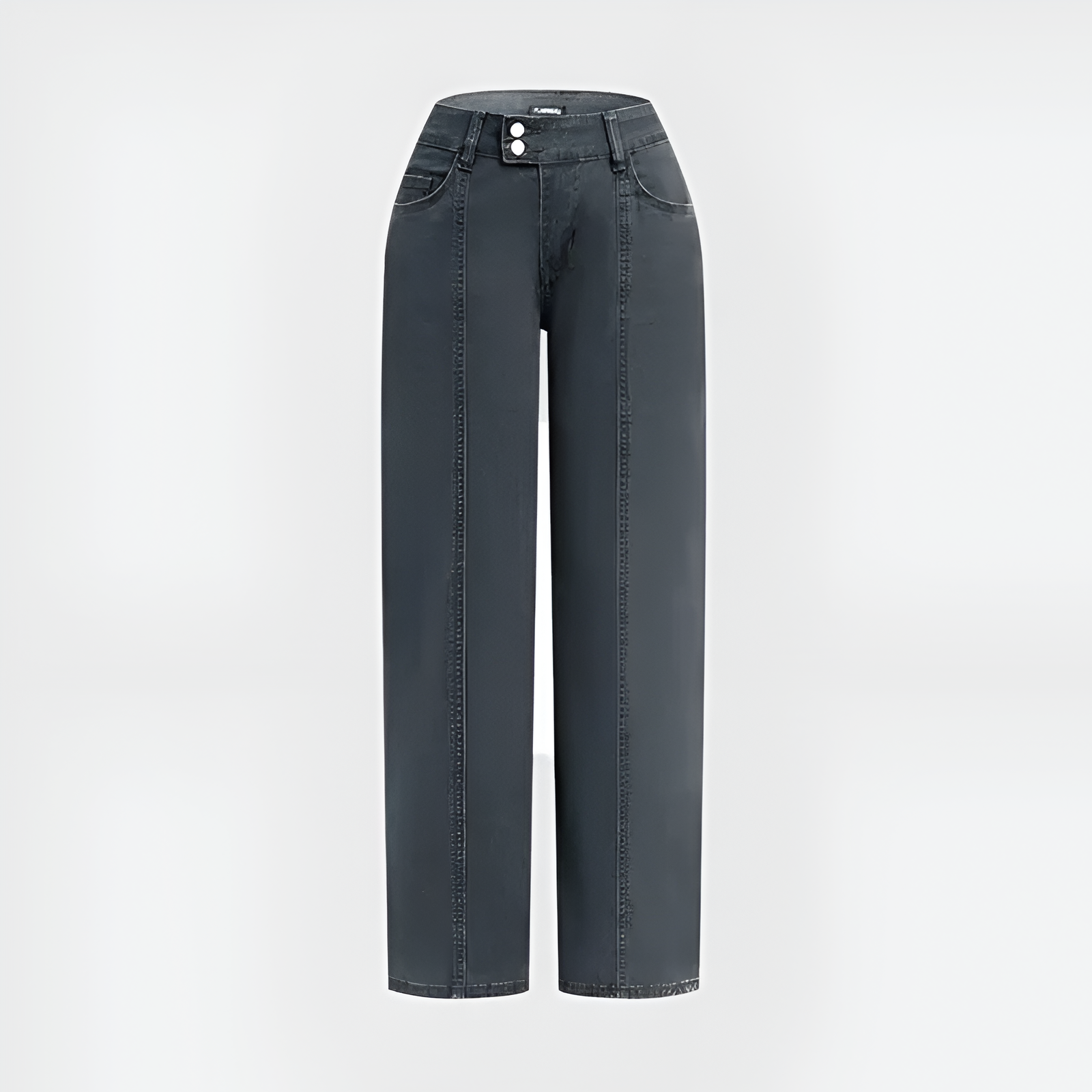 Women's Mid Rise Stretch Fabric Casual Trousers – full length outfit view