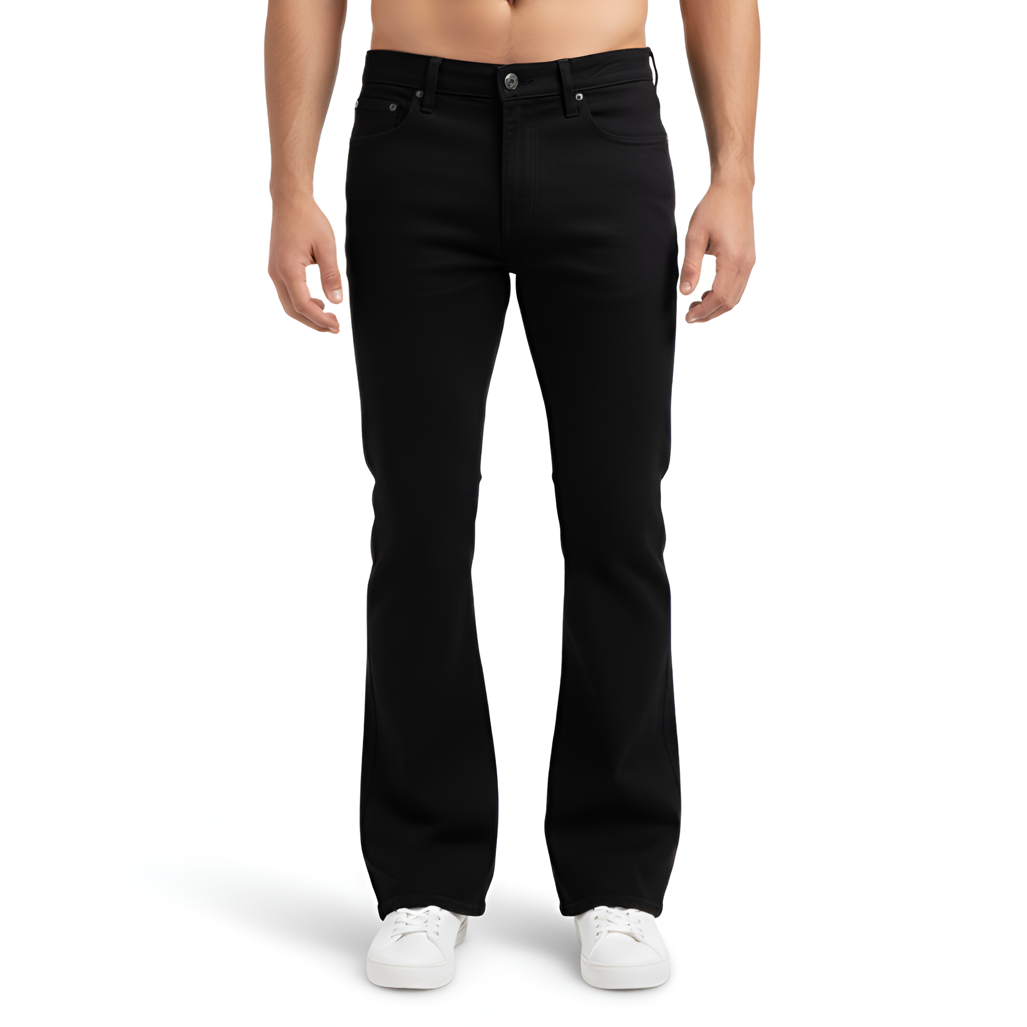 Retro Bell Bottom Jeans For Men With Stretch Fit – women's cargo pants front view