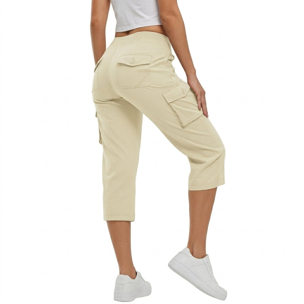 Lightweight Hiking Quick Dry Cargo Capri Pants With 6 Pockets