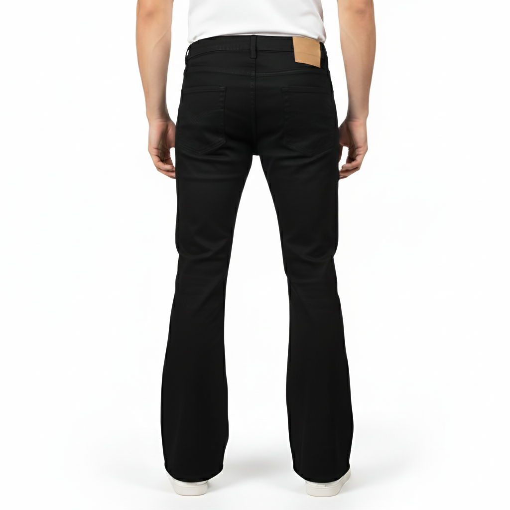 Retro Bell Bottom Jeans For Men With Stretch Fit – side profile view