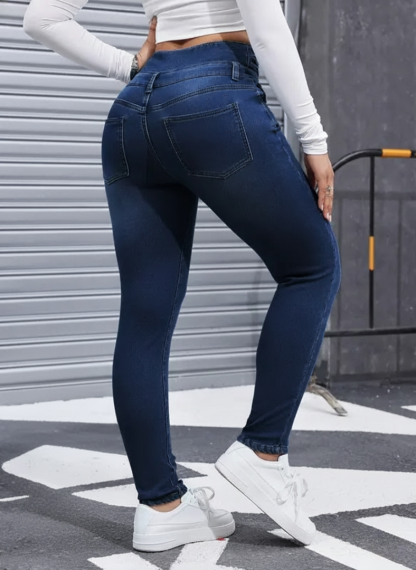 High Elasticity Fleece Lined Thick Denim Jeans for Women