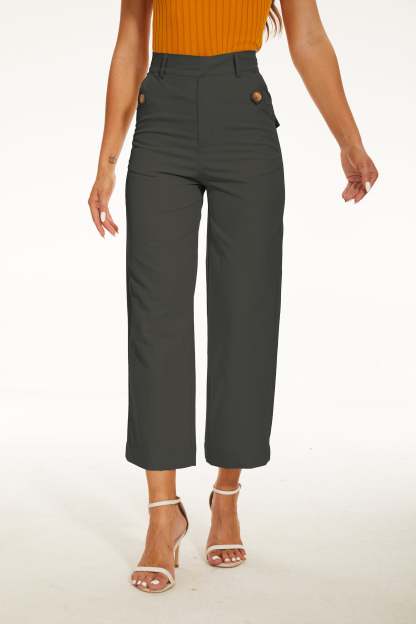 Stretch Twill Cropped Wide Leg Pant-My Comfy Pant