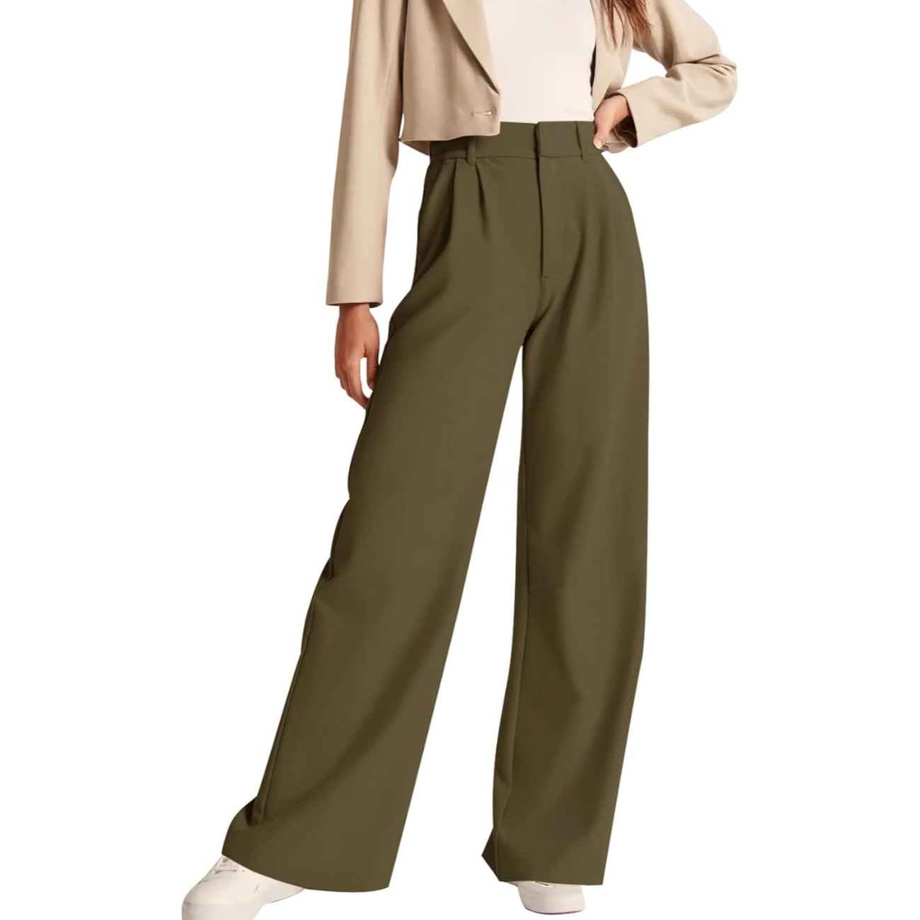 High Rise Formal Trousers With Pockets For Women – styled outfit view