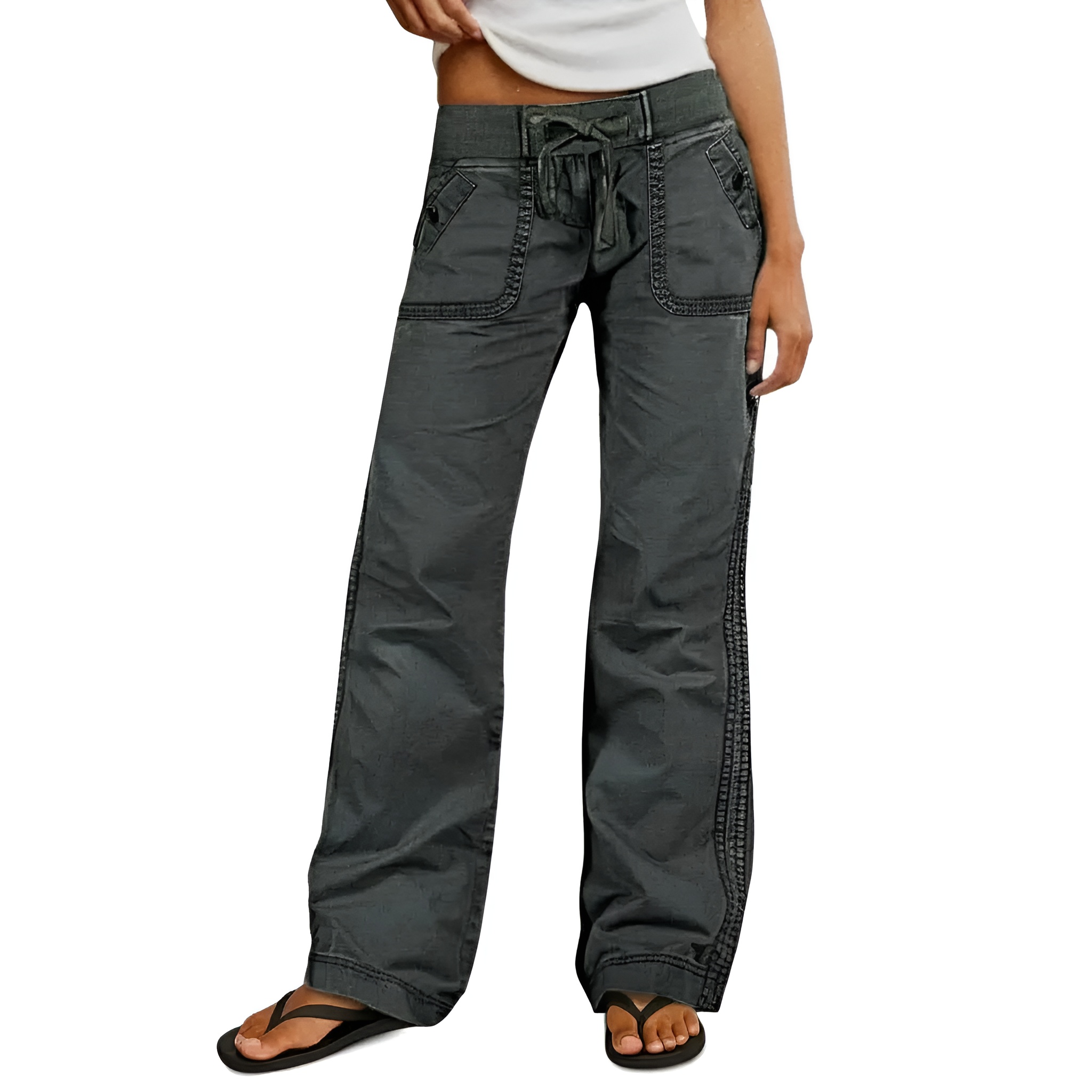 High Stretch Adjustable Straight Pants For Women – model wearing view