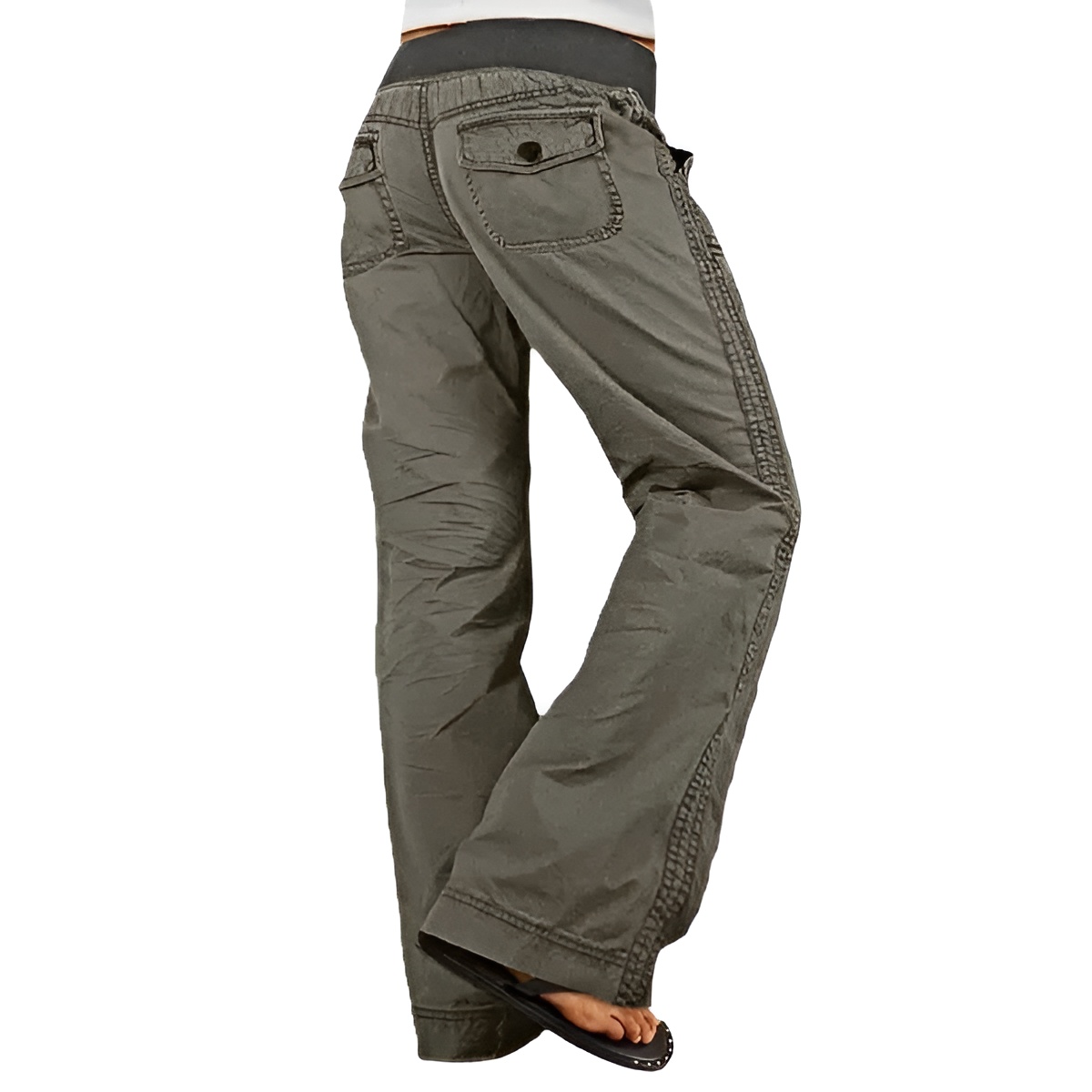 High Stretch Adjustable Straight Pants For Women – side profile view