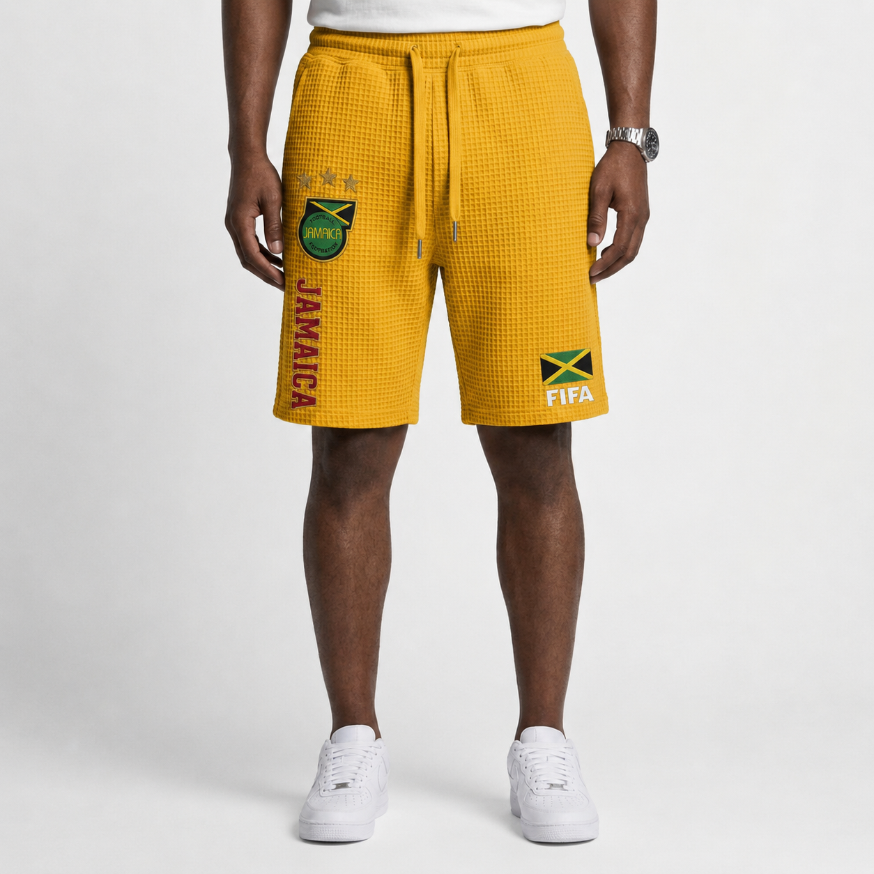 FIFA 2026 Jamaica Printed Waffle Football Fan Shorts