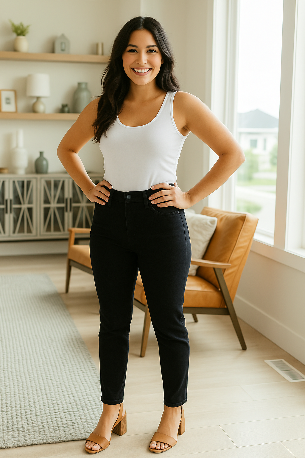 High Rise Shaping Jeans – model wearing view